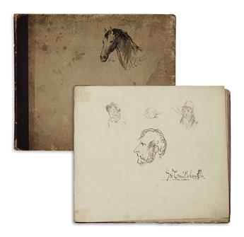 CRUIKSHANK, GEORGE. Album of watercolor and ink sketches.